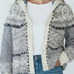Free People Fair Isle Wool Blend Hooded Cardigan Sweater Photo 0