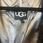 UGG  Alesandra Faux Fur Wrap Coat Black Pockets Tie Waist Long Trench L / XL NWT Photo 2