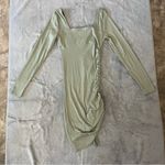 Forever 21  Sage Green Ruching Side Tie Long Sleeve Mini Dress Casual Size Small Photo 12