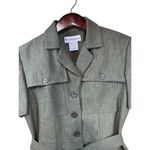 Dress Barn ‎ Olive Green Safari Style Short Sleeve Belted Shirt Dress Sz 4 Photo 7