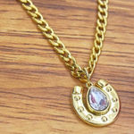 18k Gold Plated Horseshoe Necklace Photo 0