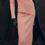 ZARA Skirt Set Sweater Knit Ribbed Mock Turtleneck Asymmetric Hem Pink Large Photo 0