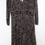 Karen Kane Womens Dress Size L Brown Paisley Midi Boho Whimsigoth Witch Beaded Photo 0