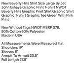 Jet John Eshaya New Beverly Hills Shirt Size Large By Graphic Print T-Shirt NWOT Unisex T-shirt Photo 1