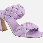 Marc Fisher Hammy Purple Braided Leather Heeled Slide Sandal Square Toe Size 6.5 Photo 0