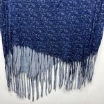 Freshman Y2K Fringe Top Large Asymmetrical Boho Western Rodeo Festival Cowgirl Blue Photo 3