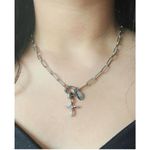 Stainless Steel Paper Clip Necklace Charm Pendant Holder Silver Plated
Unisex Photo 6