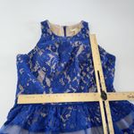 Aidan Mattox  Dress Womens 6 Blue Lace Cocktail Fit Flare‎ Sleeveless Party Photo 7