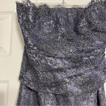 Jovani Purple & Gold Embellished Strapless Dress Photo 4