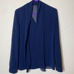 Armani Exchange  Blouse Blue Button Down Tie Front Long Sleeve Womens Size Small Photo 0
