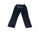 Juicy Couture Velour Black Rhinestones Track Pants Size medium Photo 2