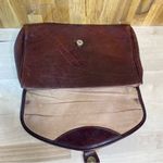 Oroton Vintage Brown Leather Envelop Snap Clutch Photo 3