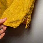 Eileen Fisher Mustard Yellow 100% Linen Short Sleeve Button Down Shirt Women XS Photo 6