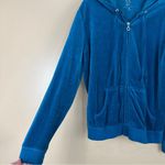 New York & Company Y2K Blue Velour Zip Photo 4
