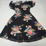 LPA  Button Up Midi Dress in Midnight Roses XS Photo 12