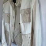 Rachel Zoe Vintage Cream Leather Moto Jacket Size 2 Photo 1
