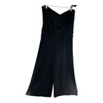 White House | Black Market Strapless Jumpsuit L Black Smocked Waist Super Wide Leg Photo 2