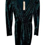 AQUA Velvet Faux Wrap Mini Dress Green Size S NWT Photo 0