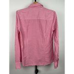 J. Crew Women’s Pink White Gingham Button‎ Up Long Sleeve Cotton Shirt Size 2 Photo 2