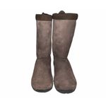 Merrell Brown Suede Winter Boots Sz 6 Womens Pull On Sherpa Lined Snow Mid Calf Photo 1