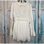 Free People NWOT Ivory Victorian Waisted CROCHET Mini Dress 2 Lace Cotton Womens Photo 1