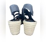 Eileen Fisher Largo Espadrille Suede Wedge Size 7.5 Black Photo 6