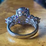 Genuine Rose de France Amethyst Sterling Silver Cocktail Ring Size 8 Photo 4