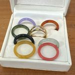 Vintage 14K Gold Interchangeable Ring Set with Diamonds size 7 Photo 0