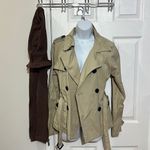 Dollhouse NWT  2 in 1 Women's Khaki removable hooded trench coat Size L Photo 7