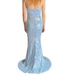 Faeriesty mermaid prom gown with detachable bow Blue Photo 9
