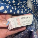 Nasty Gal  Sexy Silky Floral Mini Dress 2 Blue Long Sleeve Open Tie Front Photo 4