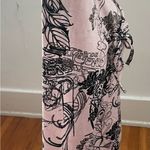 Armand Thiery Affinites French pink novelty newspaper boho blouse, size 2 art Photo 3