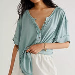 We The Free  by Free People Heritage  Henley Ocean Mist – Size XS Photo 0