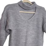 Women's Distressed Loose Relaxed Knit Chunky Oversized Frayed Sweater Tunic Purple Size M Photo 3