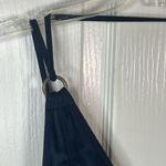 Free People Sz M Running Wild Bodycon Slip Dress Blue Faux Suede Photo 9