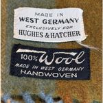 Vintage West Germany Handwoven Wool Plaid Scarf 100% Wool Fringe Gold Photo 1