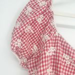 One Clothing  Womens Cottagecore Gingham Tie Front Puff Sleeve Babydoll Top XL Photo 3