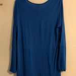 Ny Collection NEW Long Sleeve Blue Embroidered Top size L Photo 3