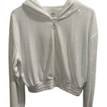 Gilly Hicks  White Cropped Zip-Up Hoodie - Size Medium‎ Photo 0