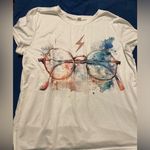 Size Medium Harry Potter Glasses White Short Sleeved Shirt for Women or Girls Photo 0