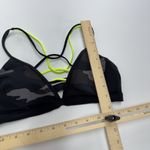 Athleta  Bikini Swim Top Womens XS Black‎ Yellow Freestyle Camo Strappy Swimwear Photo 8
