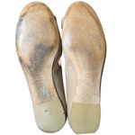 Ann Taylor Leather Ballet Flats 8.5M Nude Beige Bow Round Toe Slip On Photo 4
