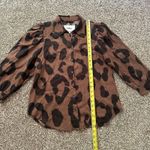 Pistola  brown & black animal print button down top size XS Photo 9