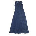 Kay Unger NWT Dianna Gown in Dark Midnight Blue Lace Overlay Maxi Dress 6 $368 Photo 2