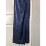 Alice + Olivia Navy Blue Diana Satin Ruched Cowl Neck Maxi Dress Size 2 Photo 6