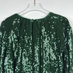 Alice + Olivia Avila Sequin Crop Top in Basil Size Medium Photo 5