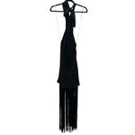 Show Me Your Mumu NEW NWOT  Jasmine Fringe Halter Maxi Dress Black Luxe Satin Photo 7