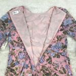 Eliza J Pink Floral Long Sleeve Maxi Dress Chiffon Ruffle Front Slit Size 14 New Photo 9