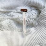 Free People  Spring Valley Thermal Tee Lace Inset Oversized Raw Hem Size Small Photo 7