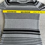 Gap Gray Black Striped Ribbed Stretch Knit Crewneck Long Sleeve Dress Sz Medium Photo 7